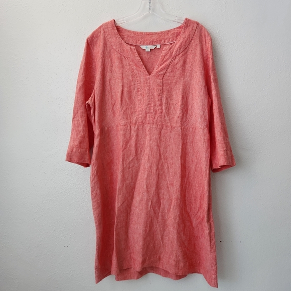 Boden Dresses & Skirts - Boden 100% Linen 3/4 Sleeve Salmon Womens 14R